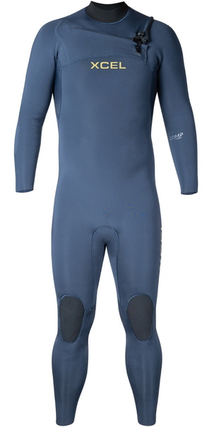 2025 Xcel Mens Comp 5/4mm Chest Zip Wetsuit MN54ZXC4 - Slate Black